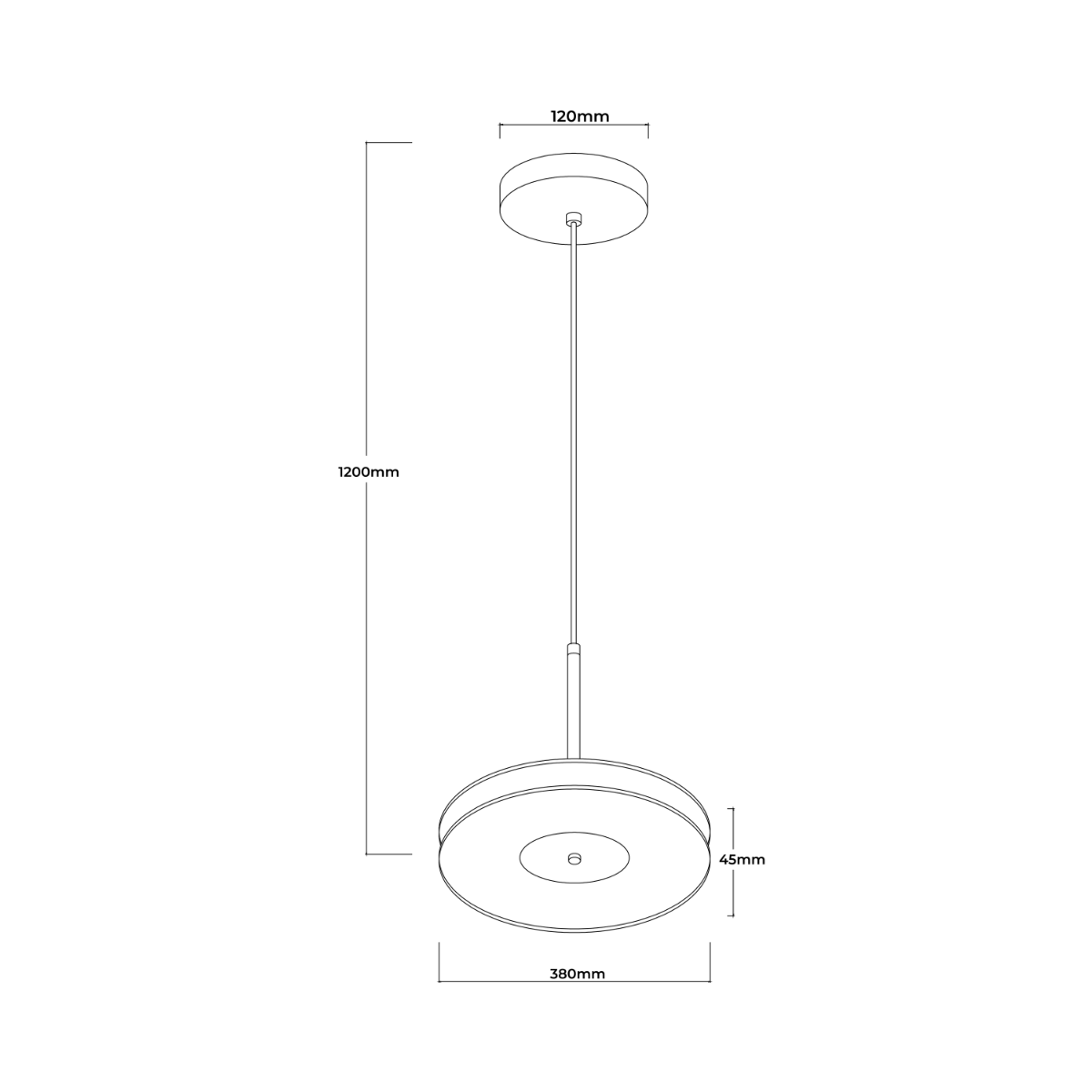 Wisząca lampa duża Casy dymna LED CCT