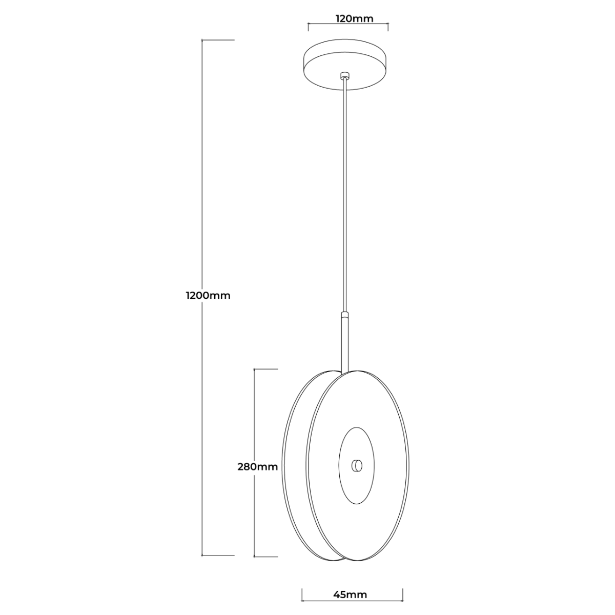 Wisząca lampa pionowa Casy dymna LED CCT