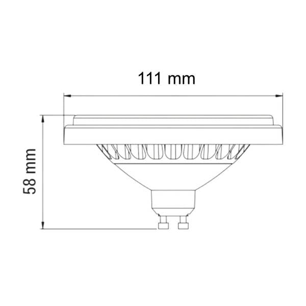 Żarówka LED ES111 / GU10 9W zimna 6500K kąt 120st BLACK | oxy894798
