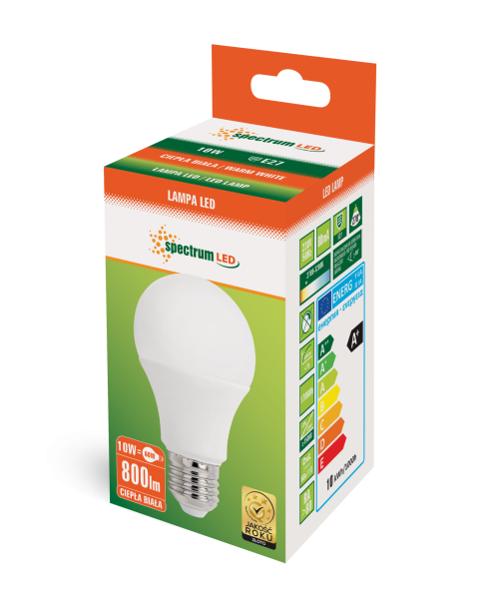 Żarówka LED GLS  E27 230V 10W  barwa ciepła 3000K