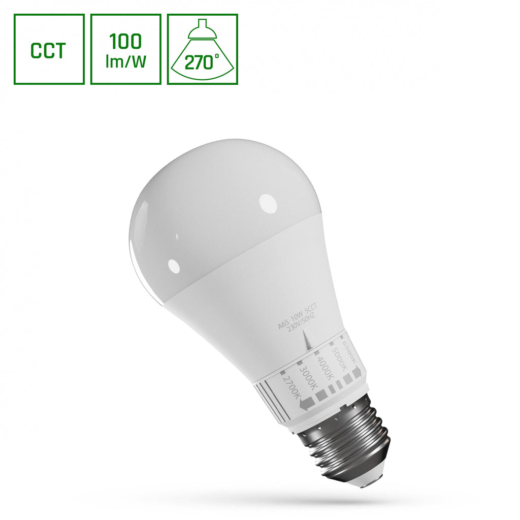 Żarówka LED z pokrętłem regulacji barwy E27 230V 10W 5CCT SPECTRUM