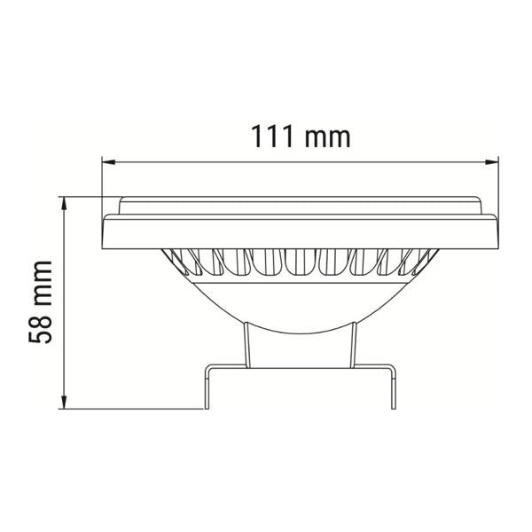 Żarówka PerfectColor 12V AR111 COB G53 15W ciepła 3000K | czarny | ox892428