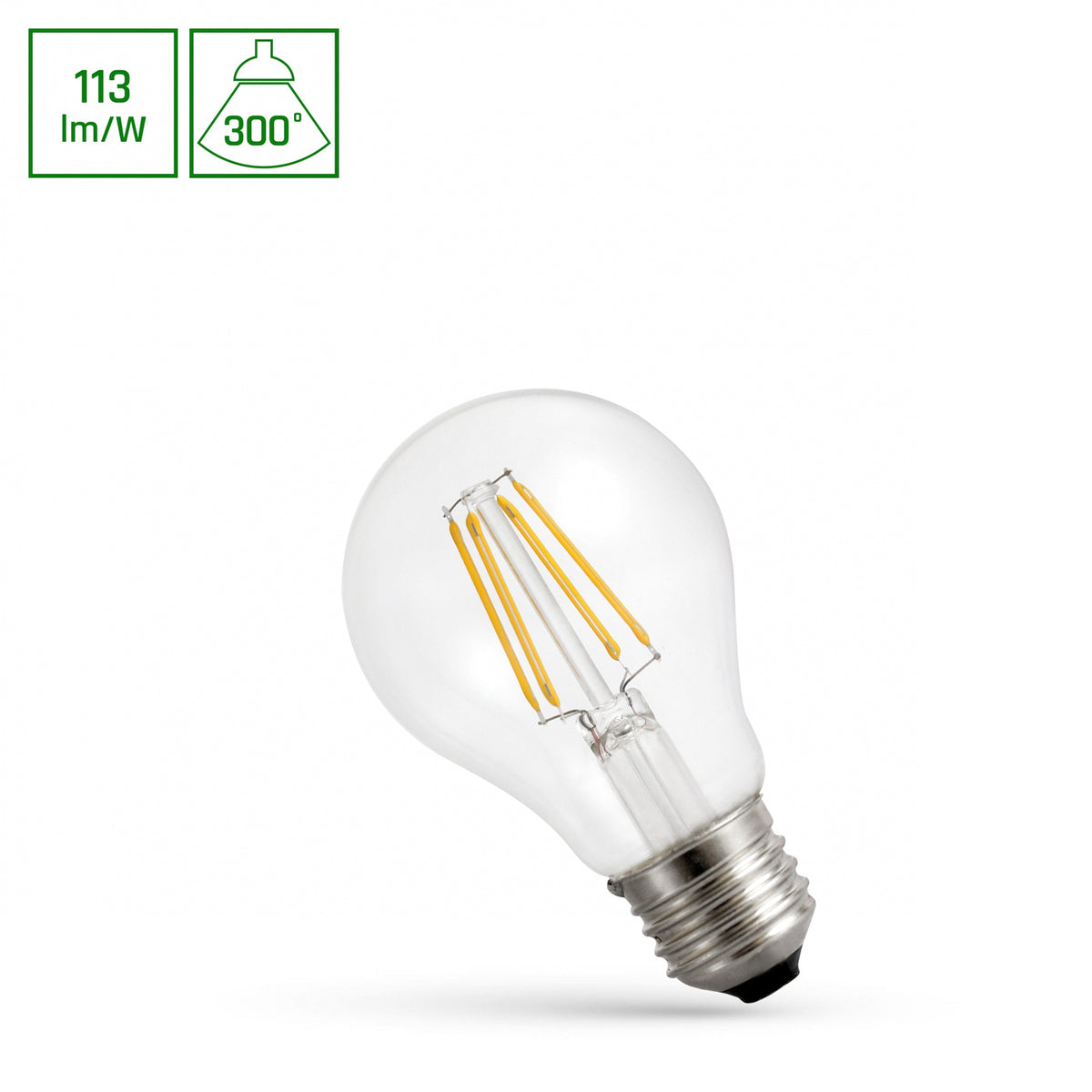 Żarówka filament LED GLS  E27 230V 4W COG CLEAR ciepła 3000K