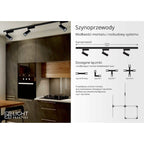 Zestaw szynoprzewodu jednofazowego ROCCA SET, czarny, 3x10W LED, barwa neutralna 4000K