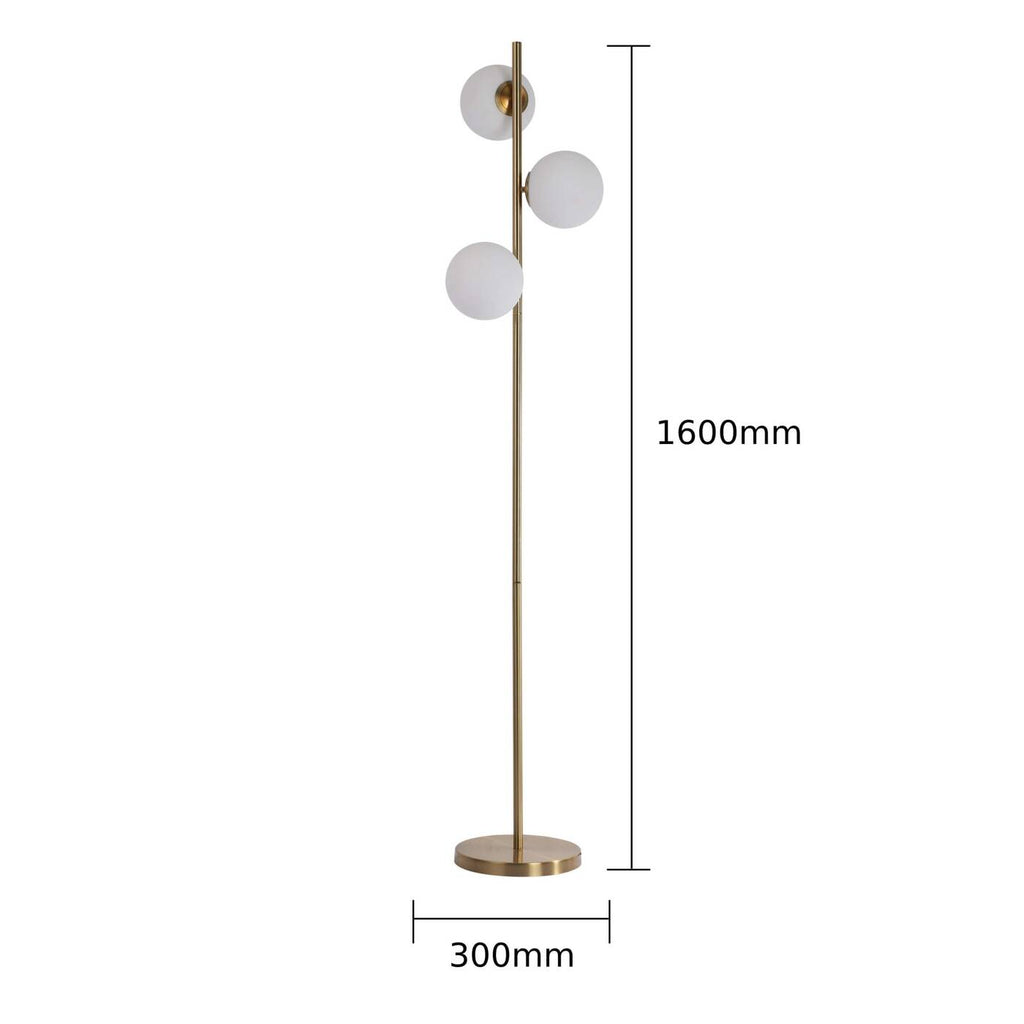 Złota lampa Dorado podłogowa 3 kule