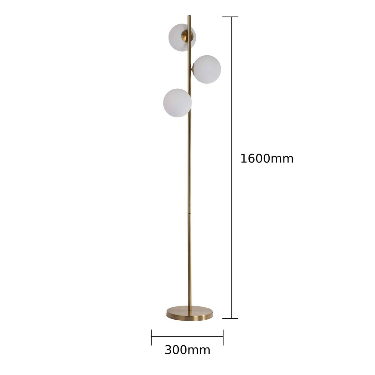Złota lampa Dorado podłogowa 3 kule